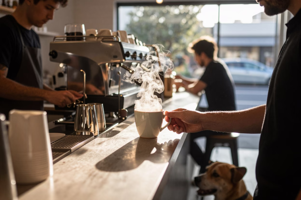 Serving Coffee in Sydney in in Sydney, New South Wales, Australia