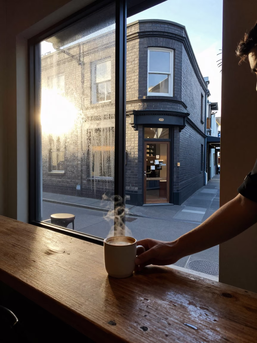 Serving Coffee in Wellington in in Wellington, New Zealand