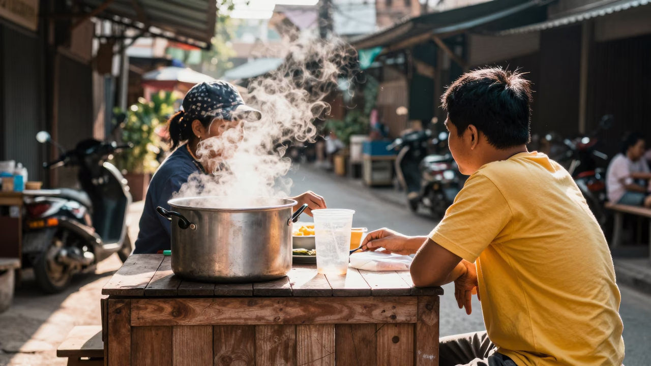 Serving Customer in Chiang Mai in in Chiang Mai, Thailand