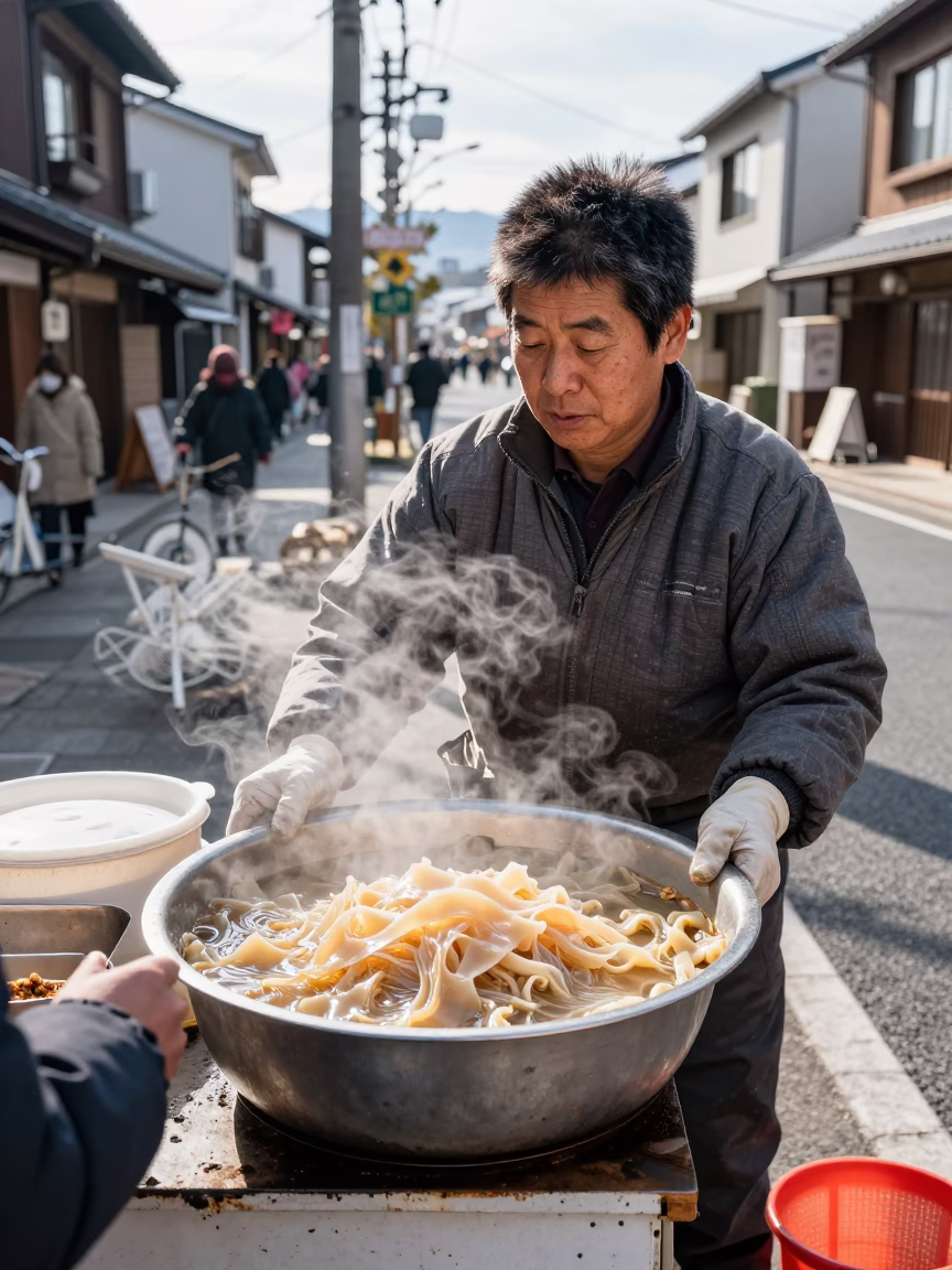 Serving Customer in Fukuoka in in Fukuoka, Japan