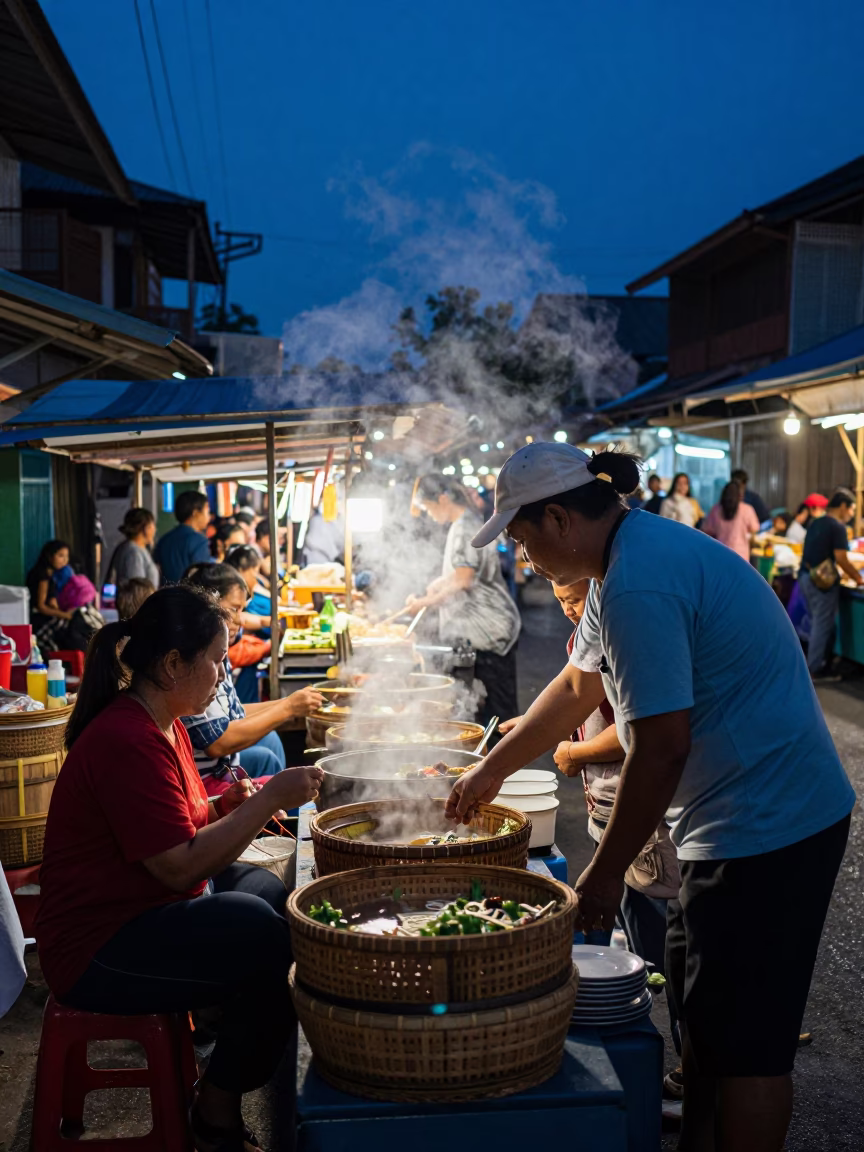 Serving Customers in Chiang Mai in in Chiang Mai, Thailand