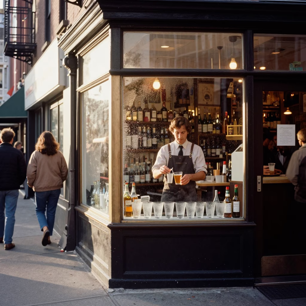 Serving Drink in New York in in New York, New York, United States