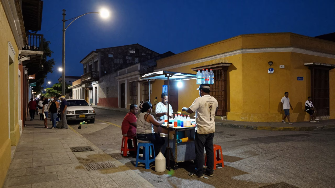 Serving Drinks in Cartagena in in Cartagena, Colombia