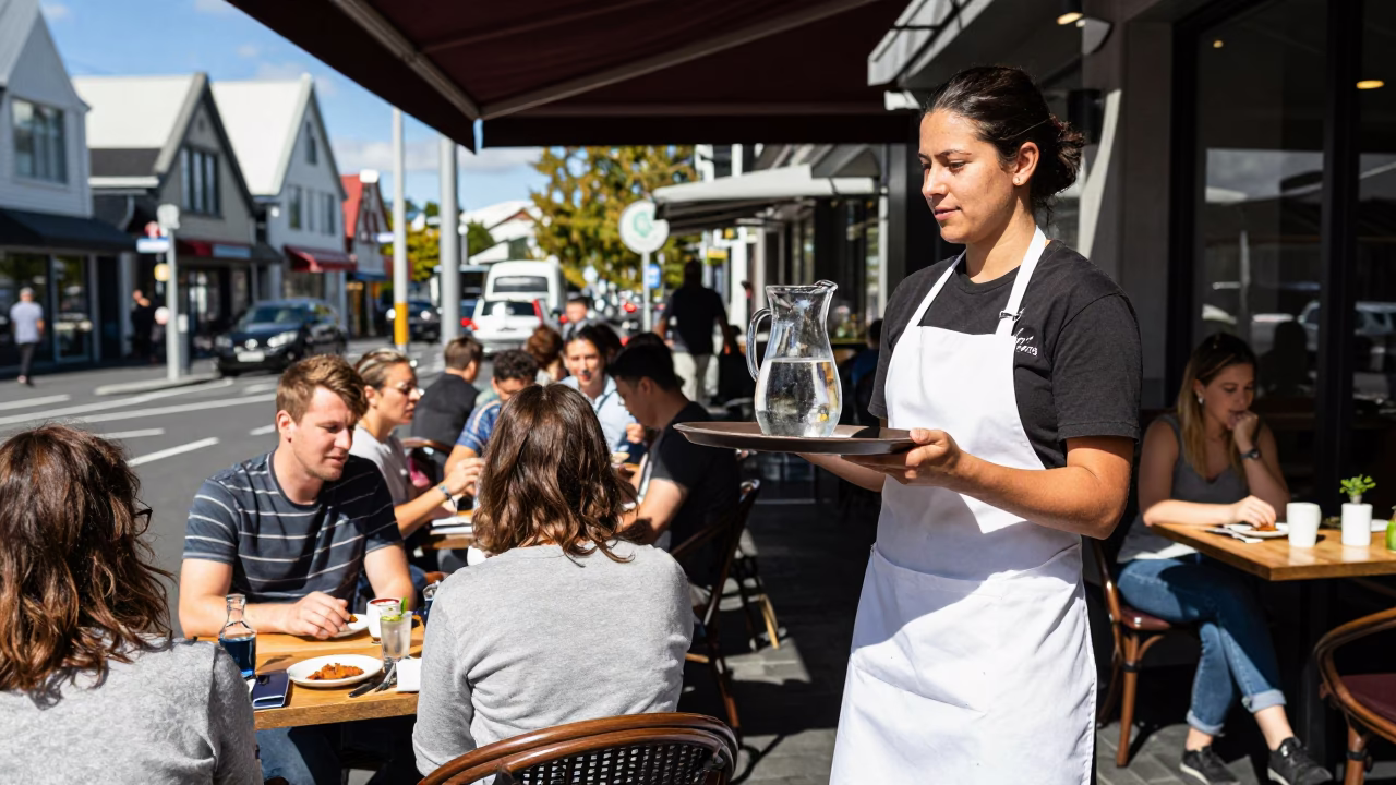 Serving Drinks in Christchurch in in Christchurch, New Zealand