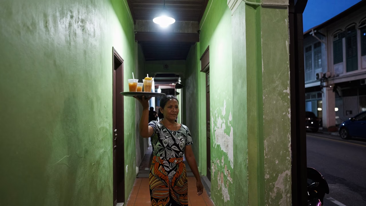 Serving Drinks in George Town in in George Town, Malaysia