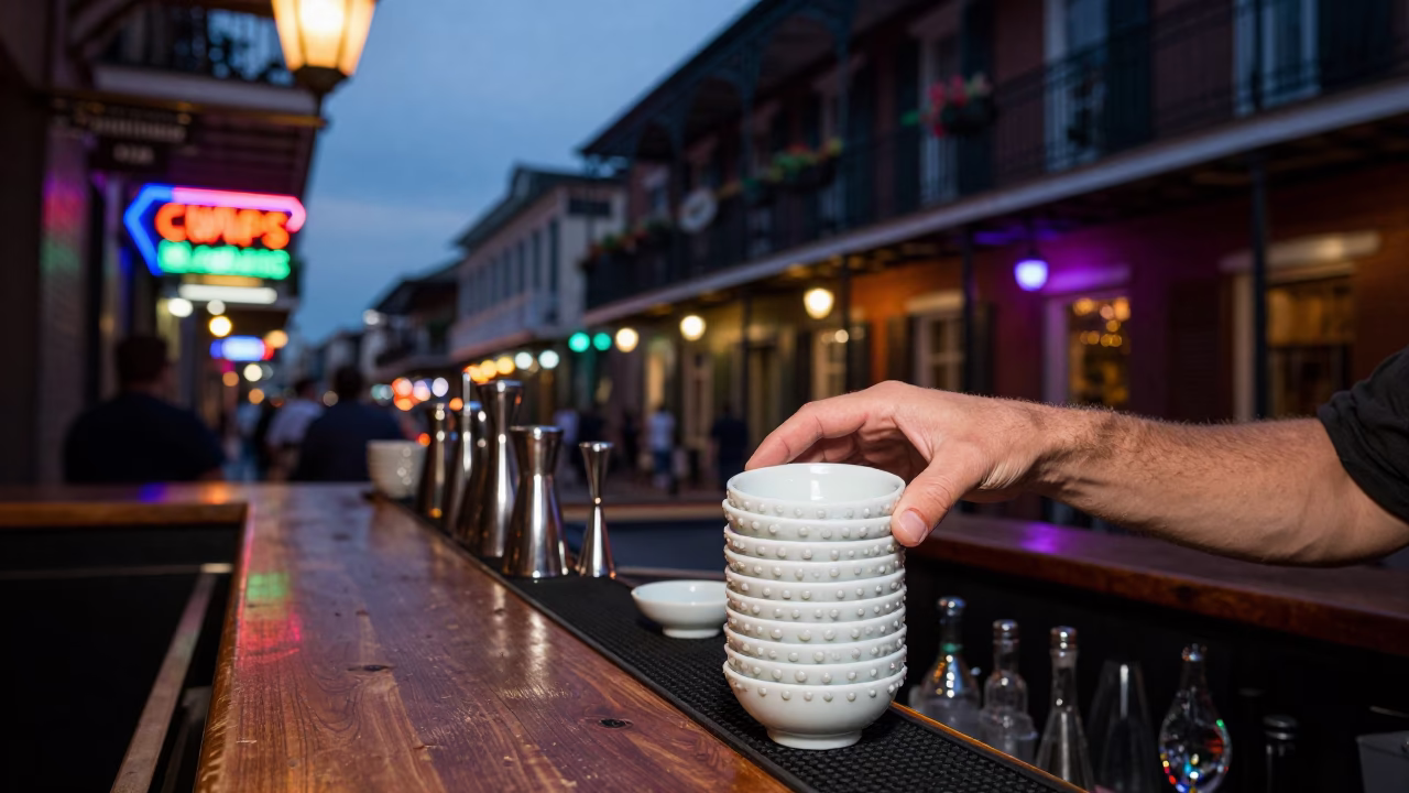 Serving Drinks in New Orleans in in New Orleans, Louisiana, United States