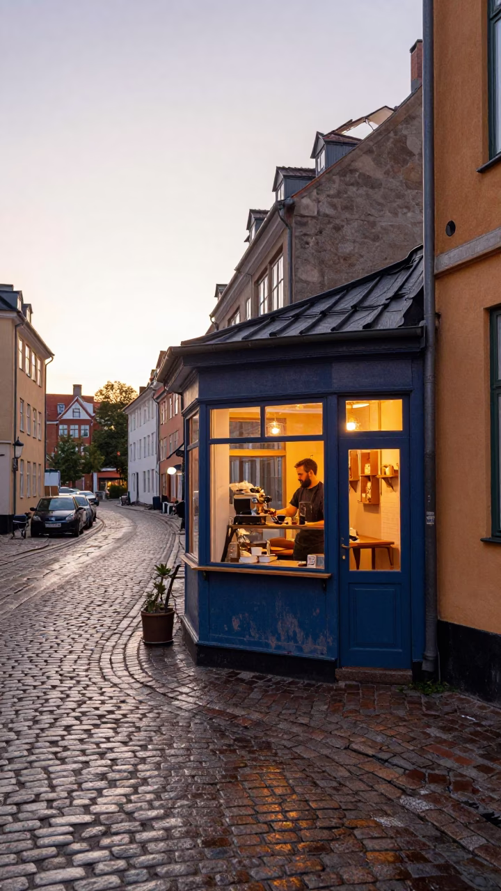 Serving Espresso in Copenhagen in in Copenhagen, Denmark