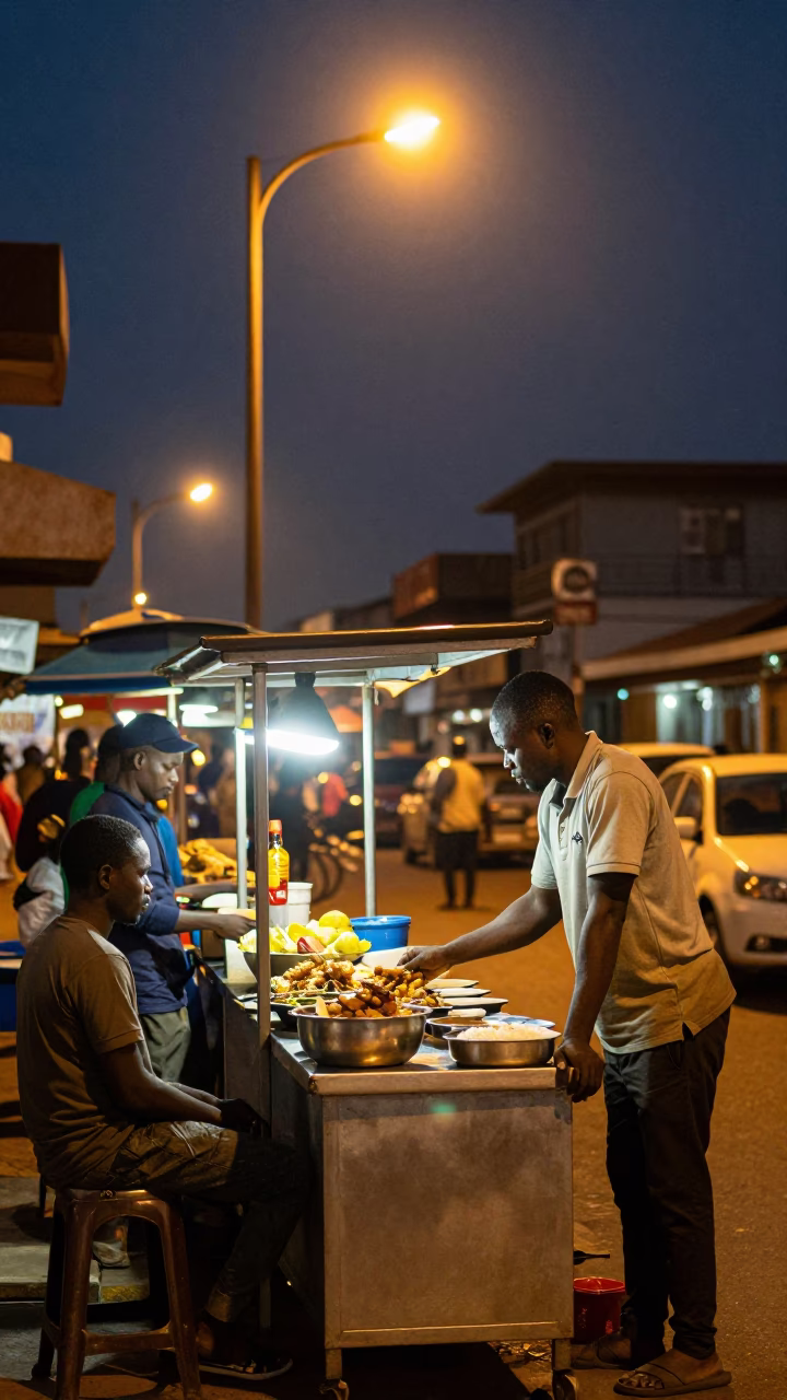Serving Food in Accra in in Accra, Ghana