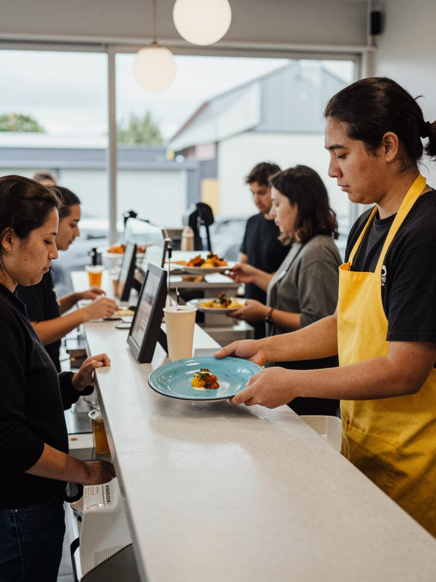 Serving Food in Christchurch in in Christchurch, New Zealand