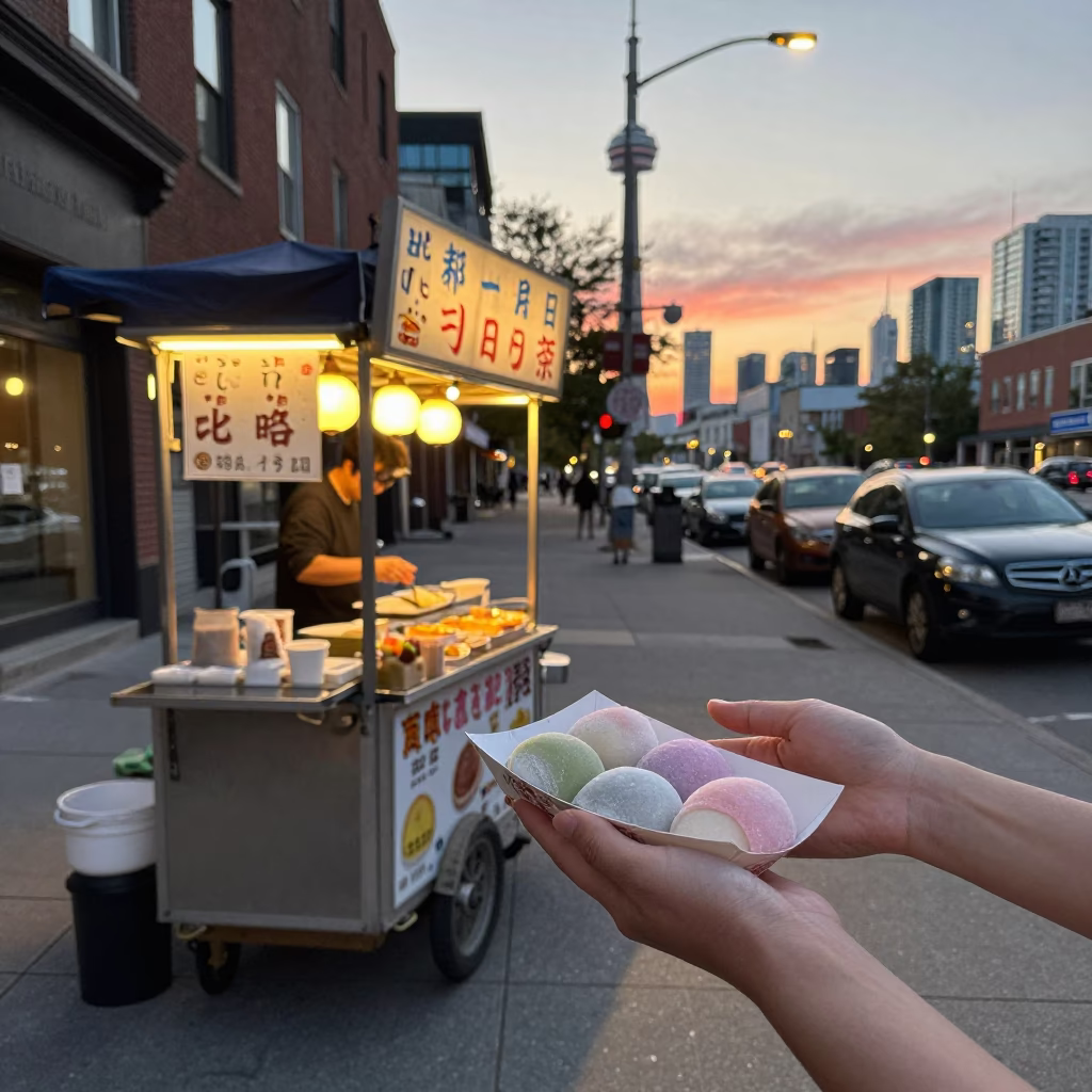 Serving Mochi in Toronto at Sunset Light in in Toronto, Ontario, Canada