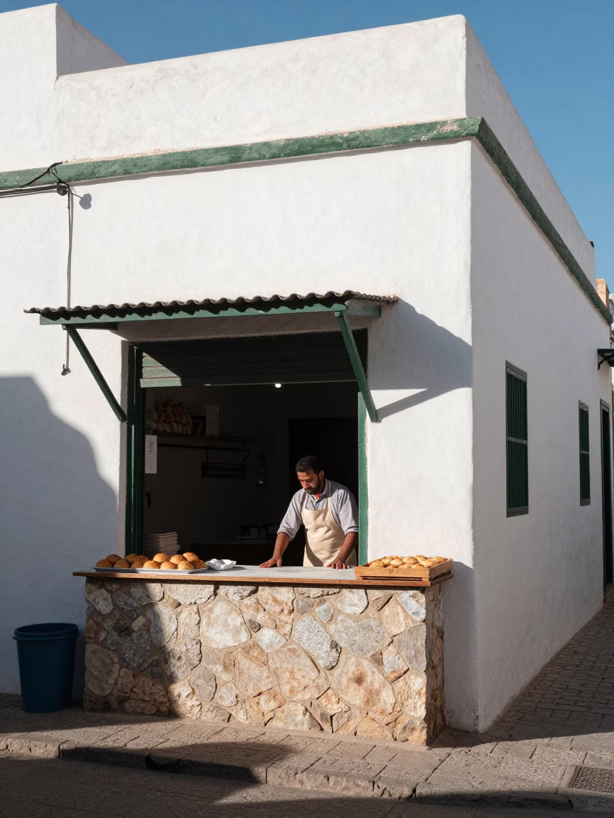 Serving Pastry in Essaouira in in Essaouira, Morocco