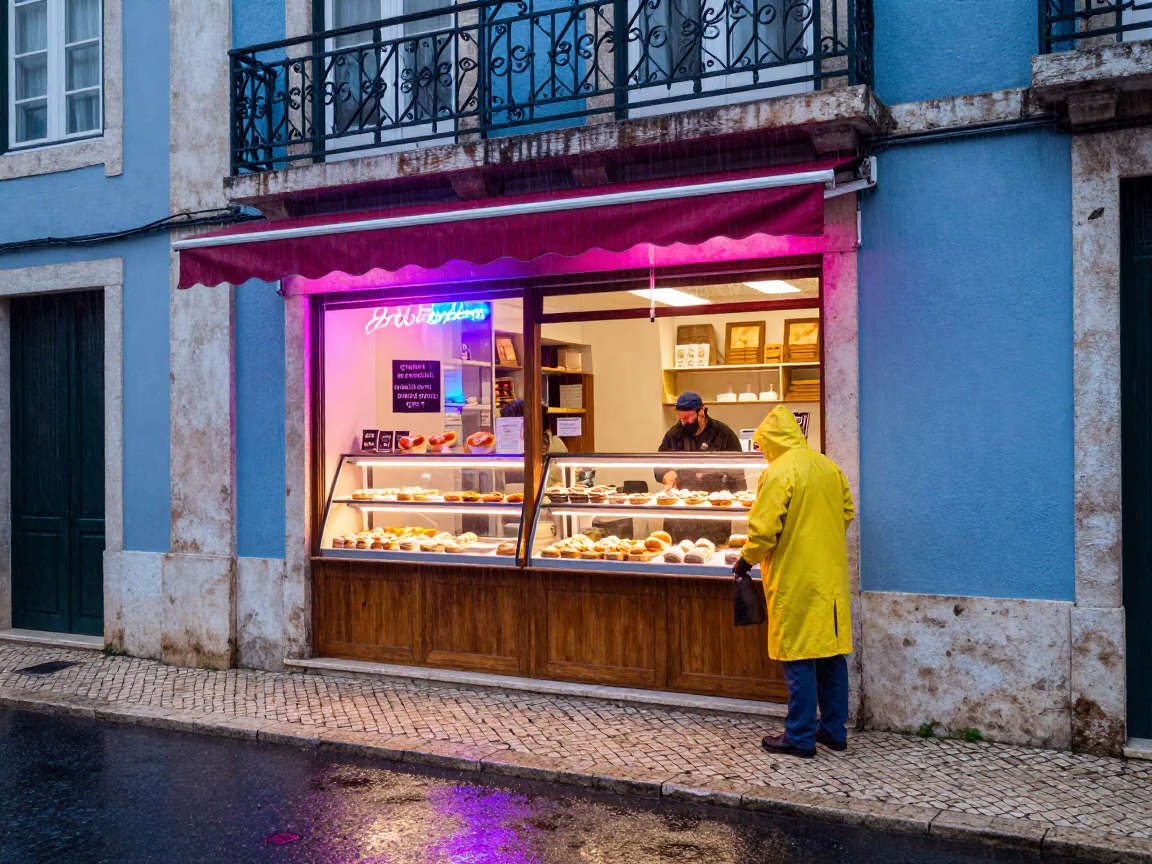 Serving Pastry in Lisbon in in Lisbon, Portugal