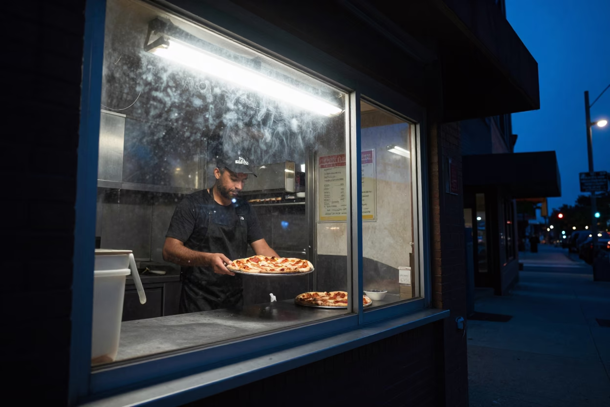 Serving Pizza in Chicago in in Chicago, Illinois, United States