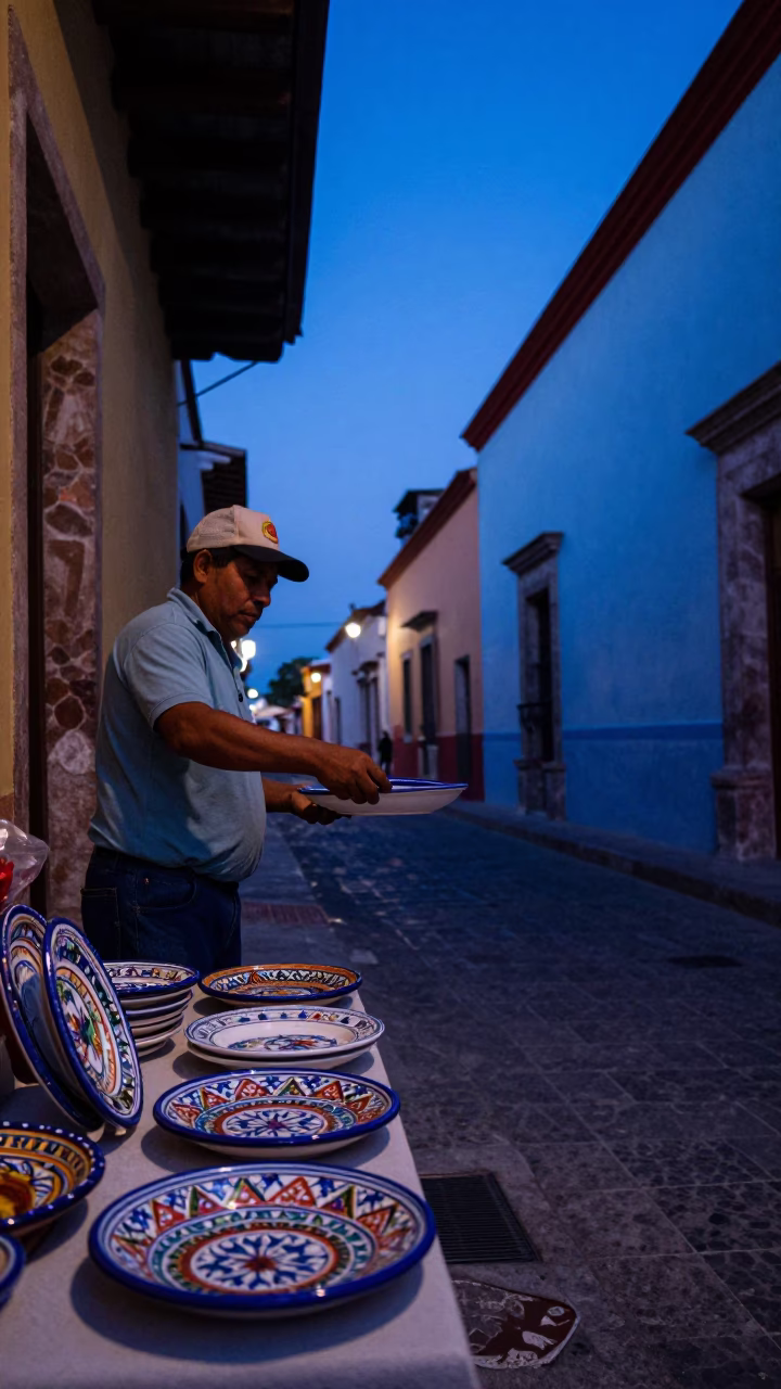 Serving Plates in Merida in in Merida, Mexico