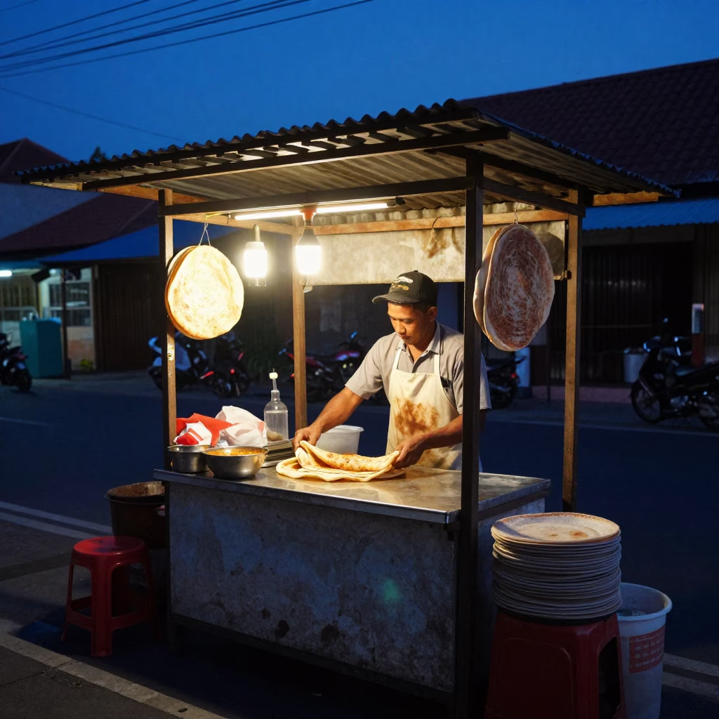 Serving Roti in Denpasar in in Denpasar, Indonesia