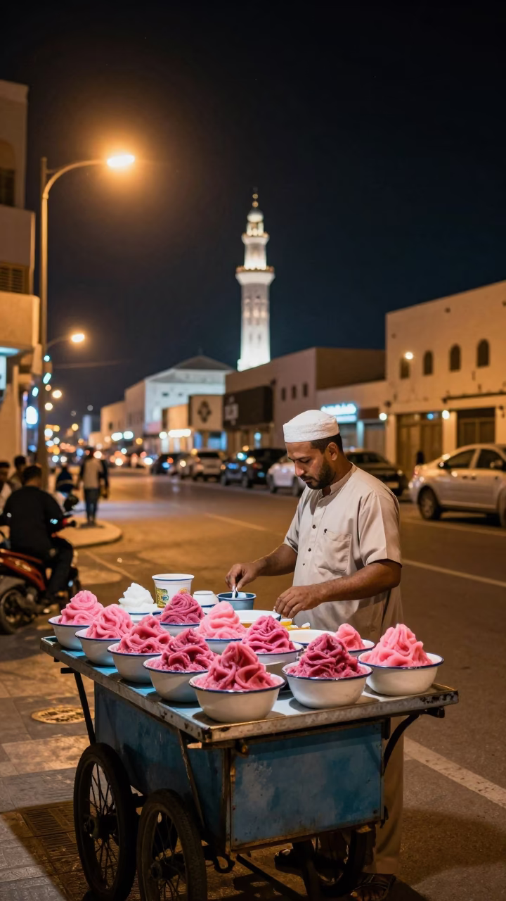 Serving Sorbet in Muscat in in Muscat, Oman
