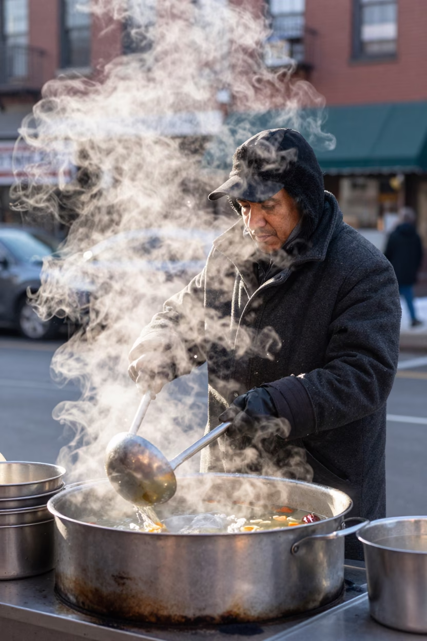 Serving Soup in Philadelphia in in Philadelphia, Pennsylvania, United States