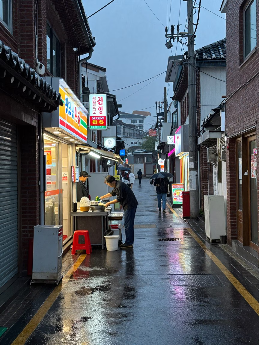 Serving Soup in Seoul in in Seoul, South Korea