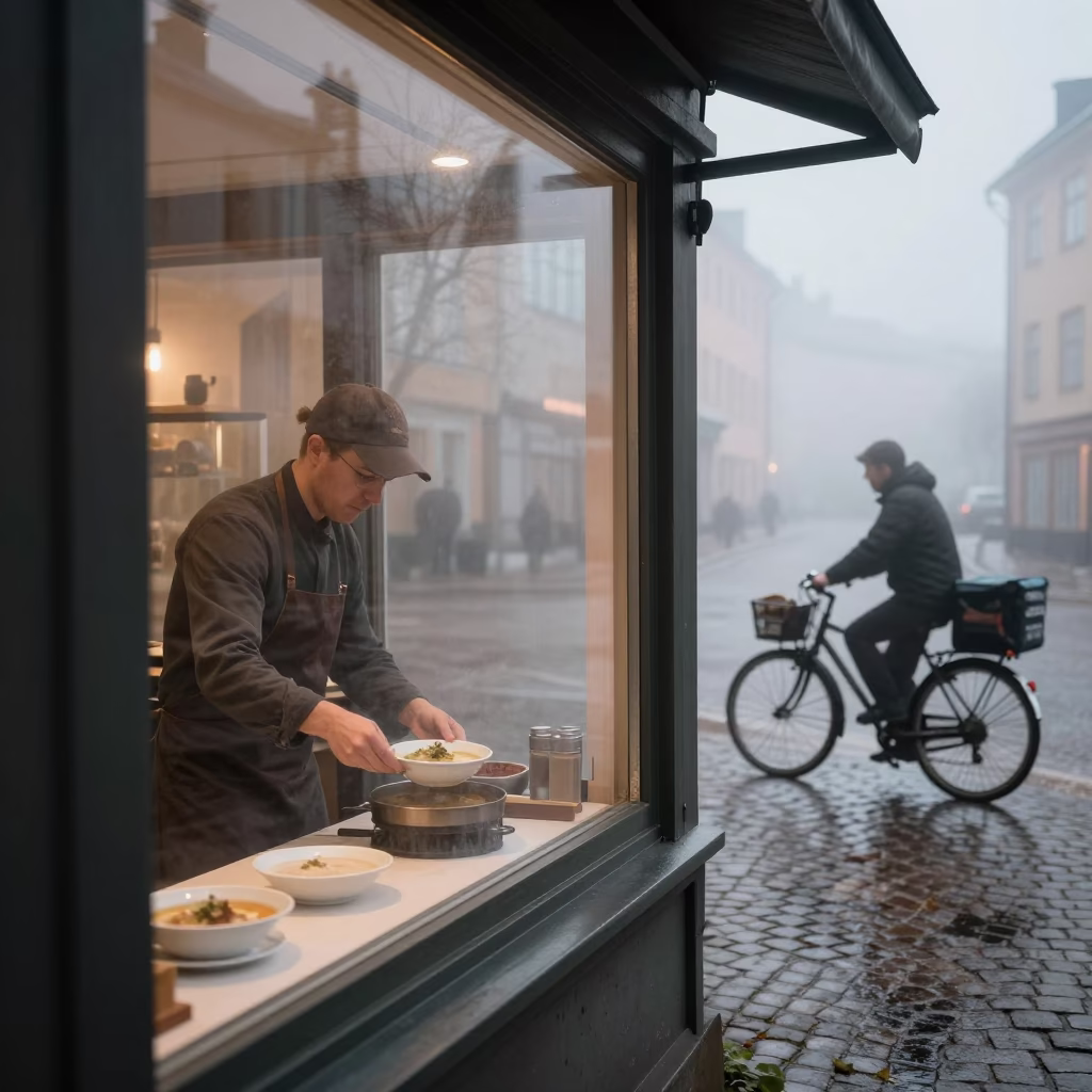 Serving Soup in Stockholm in in Stockholm, Sweden