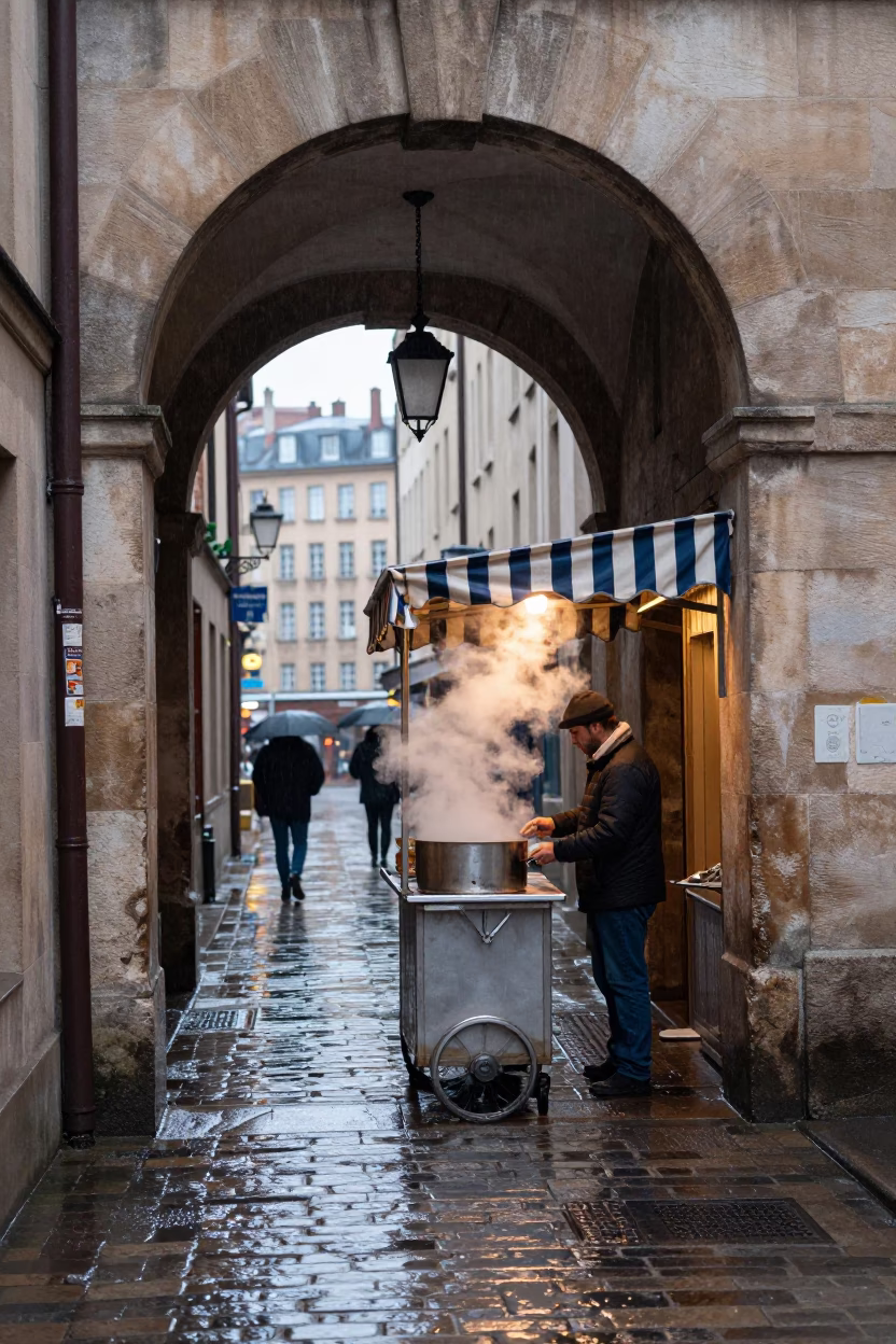 Serving Steam in Lyon in in Lyon, France