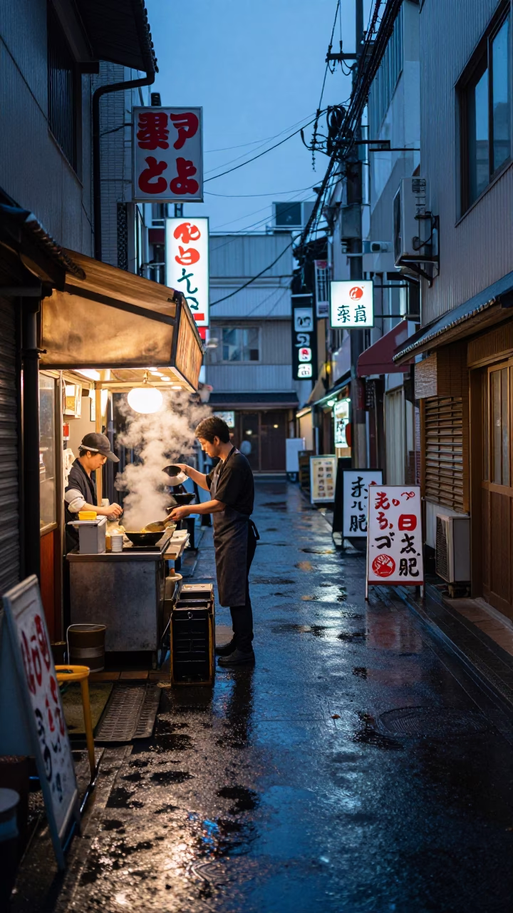Serving Steam in Tokyo in in Tokyo, Japan
