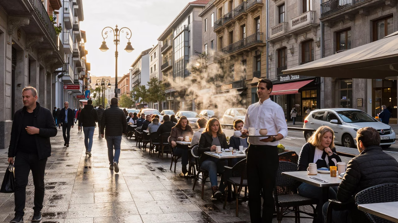 Serving Stoneware in Bilbao in in Bilbao, Spain