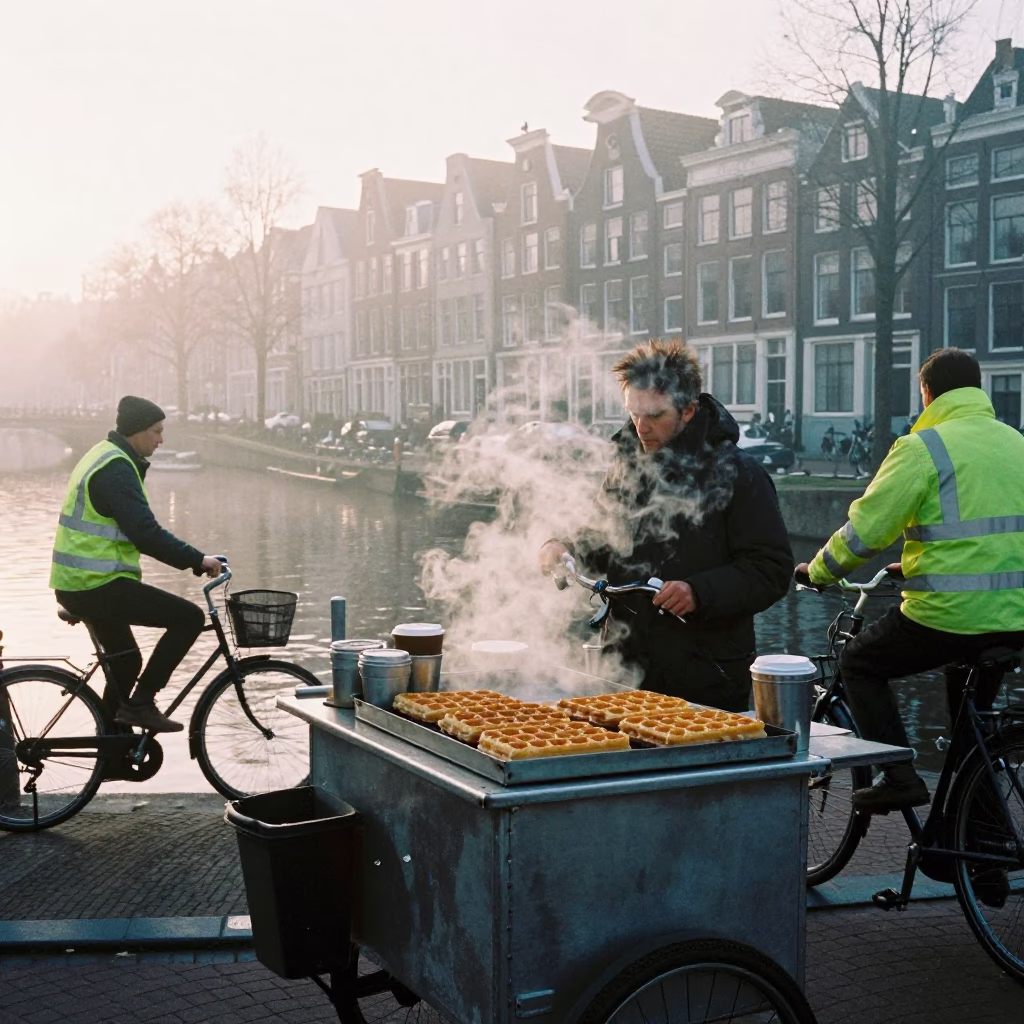 Serving Stroopwafels in Amsterdam in in Amsterdam, Netherlands