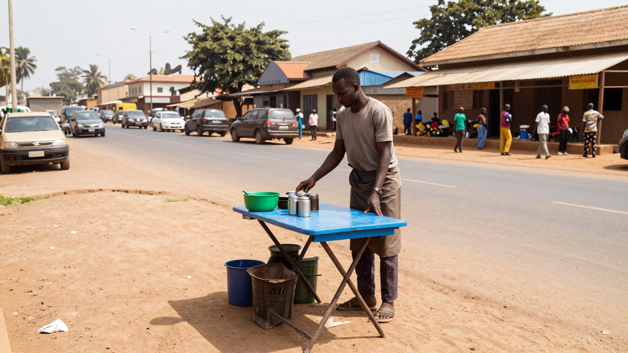 Serving Tea in Accra in in Accra, Ghana