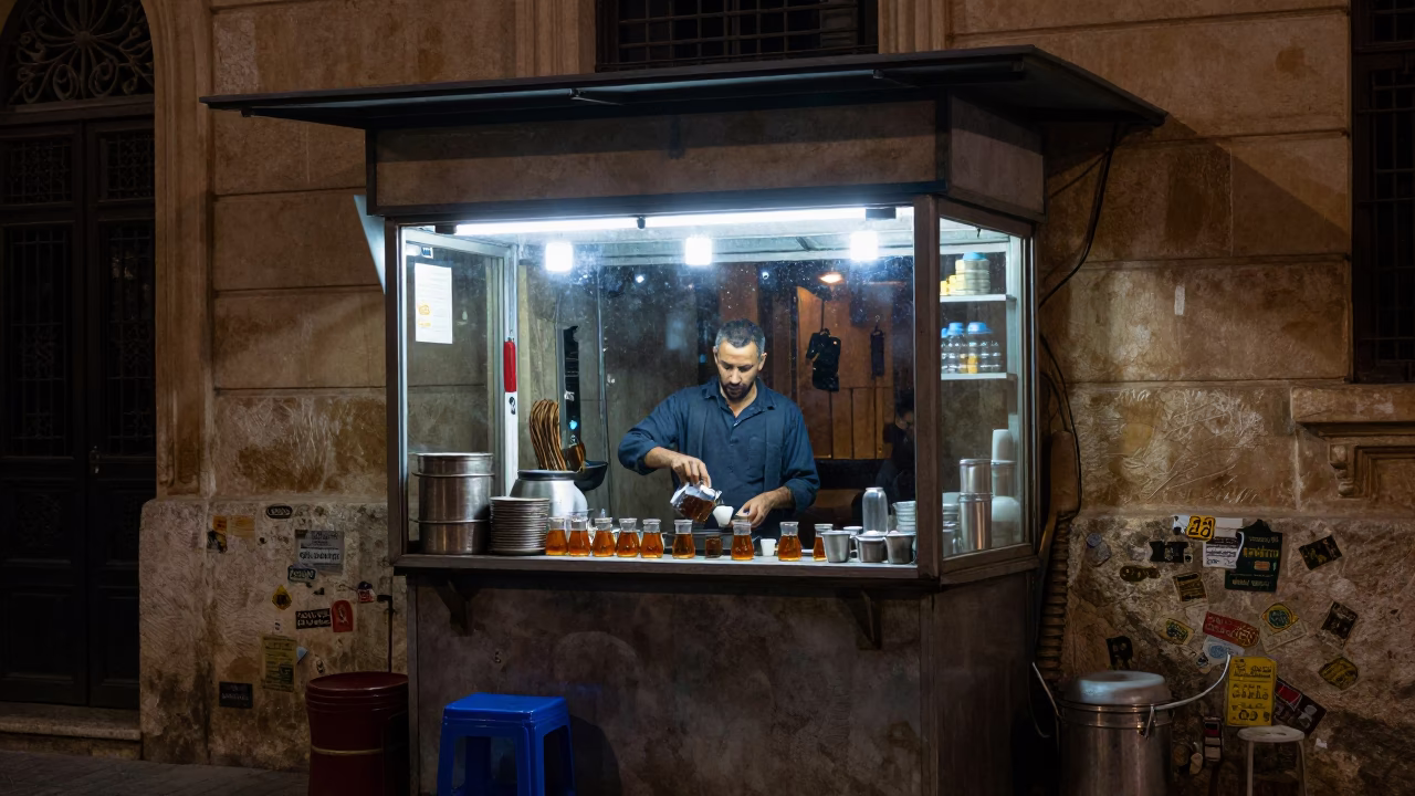 Serving Tea in Alexandria in in Alexandria, Egypt