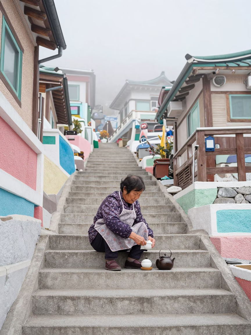 Serving Tea in Busan in in Busan, South Korea