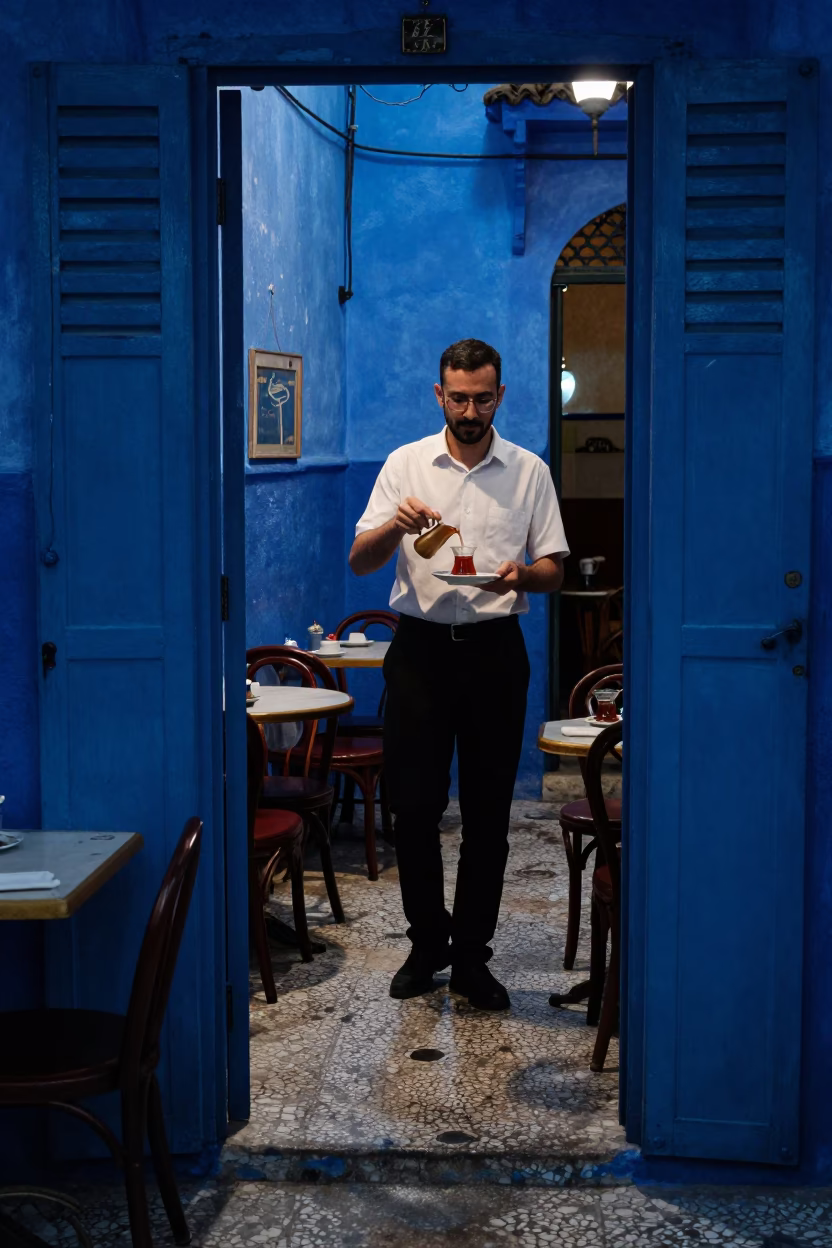 Serving Tea in Casablanca in in Casablanca, Morocco