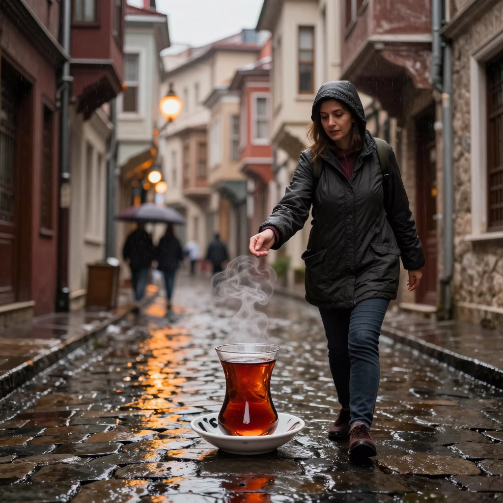 Serving Tea in Istanbul in in Istanbul, Turkey