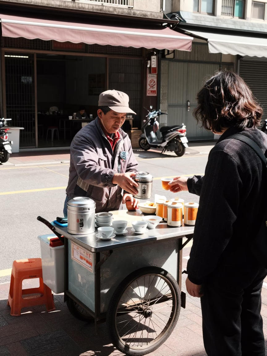 Serving Tea in Kaohsiung at Afternoon Light in in Kaohsiung, Taiwan