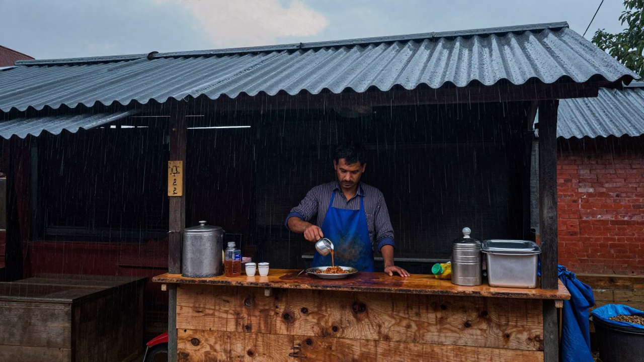 Serving Tea in Kathmandu in in Kathmandu, Nepal