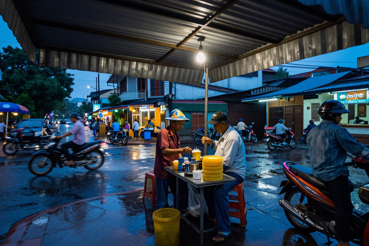 Serving Tea in Phnom Penh in in Phnom Penh, Cambodia