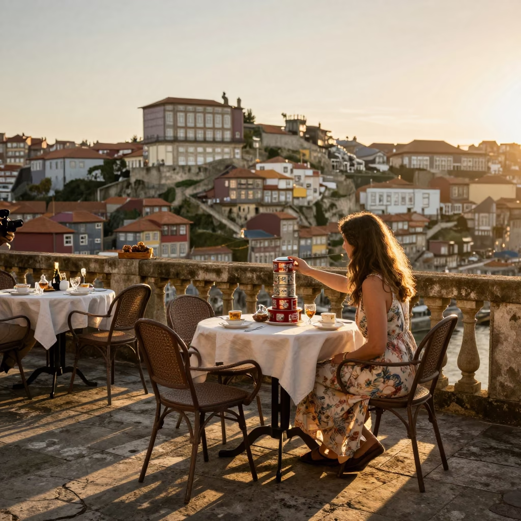 Serving Tea in Porto in in Porto, Portugal