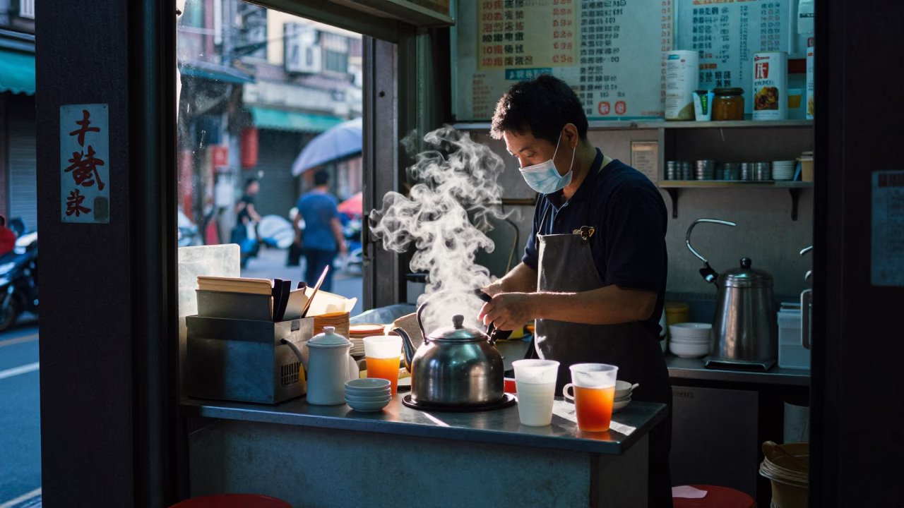 Serving Tea in Taipei in in Taipei, Taiwan