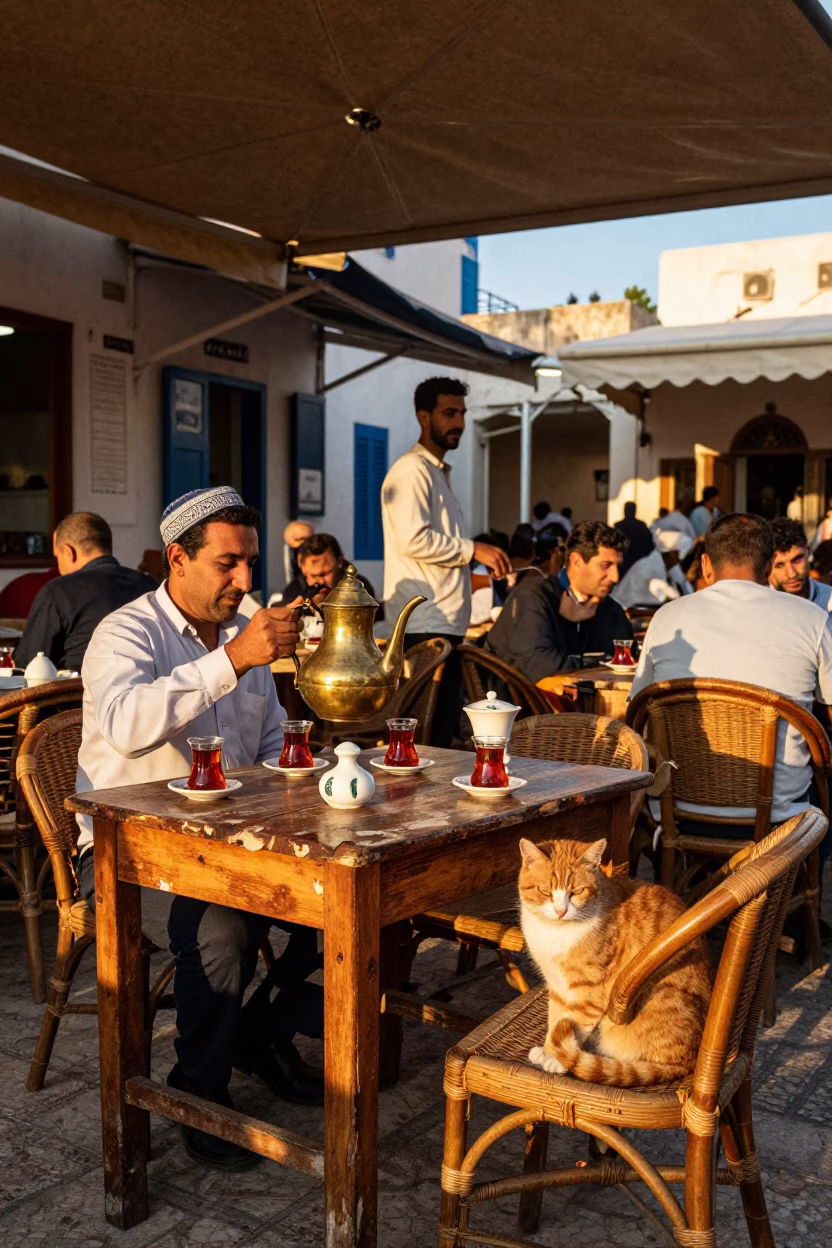 Serving Tea in Tunis in in Tunis, Tunisia