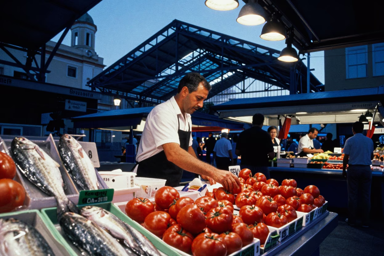 Serving Tomatoes in Valencia in in Valencia, Spain