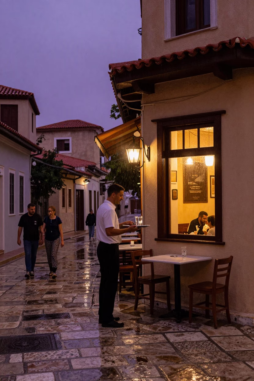 Serving Water in Athens in in Athens, Greece