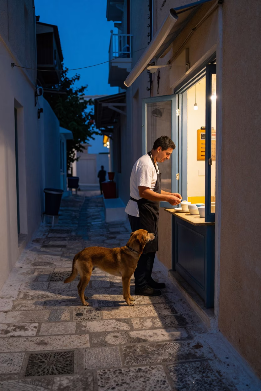 Serving Yogurt in Athens in in Athens, Greece