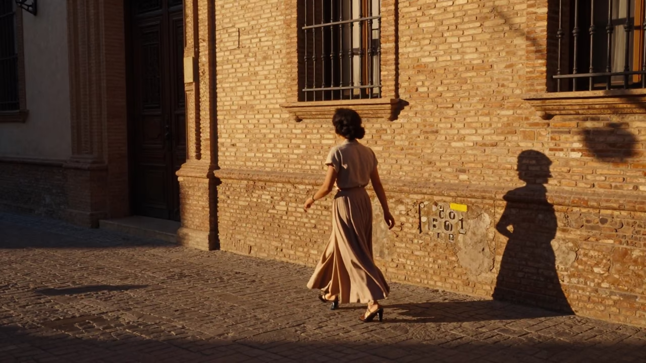 Seville Spain Honeyed Evening Light Street Scene with Vintage Details in in Seville, Spain