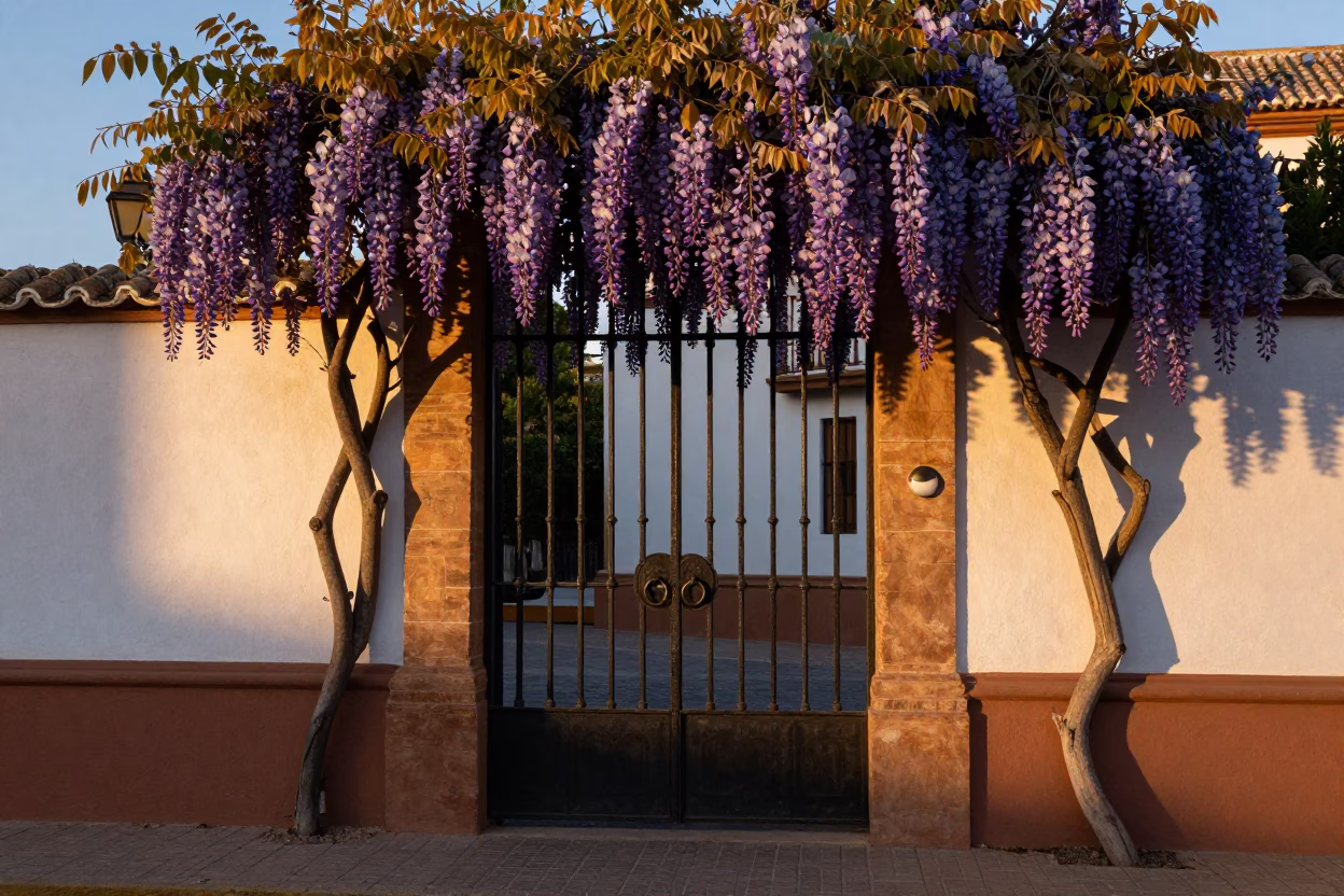 Seville Spain Nautical Dawn Wisteria Tunnel Gate Handle Mineral Rings in in Seville, Spain