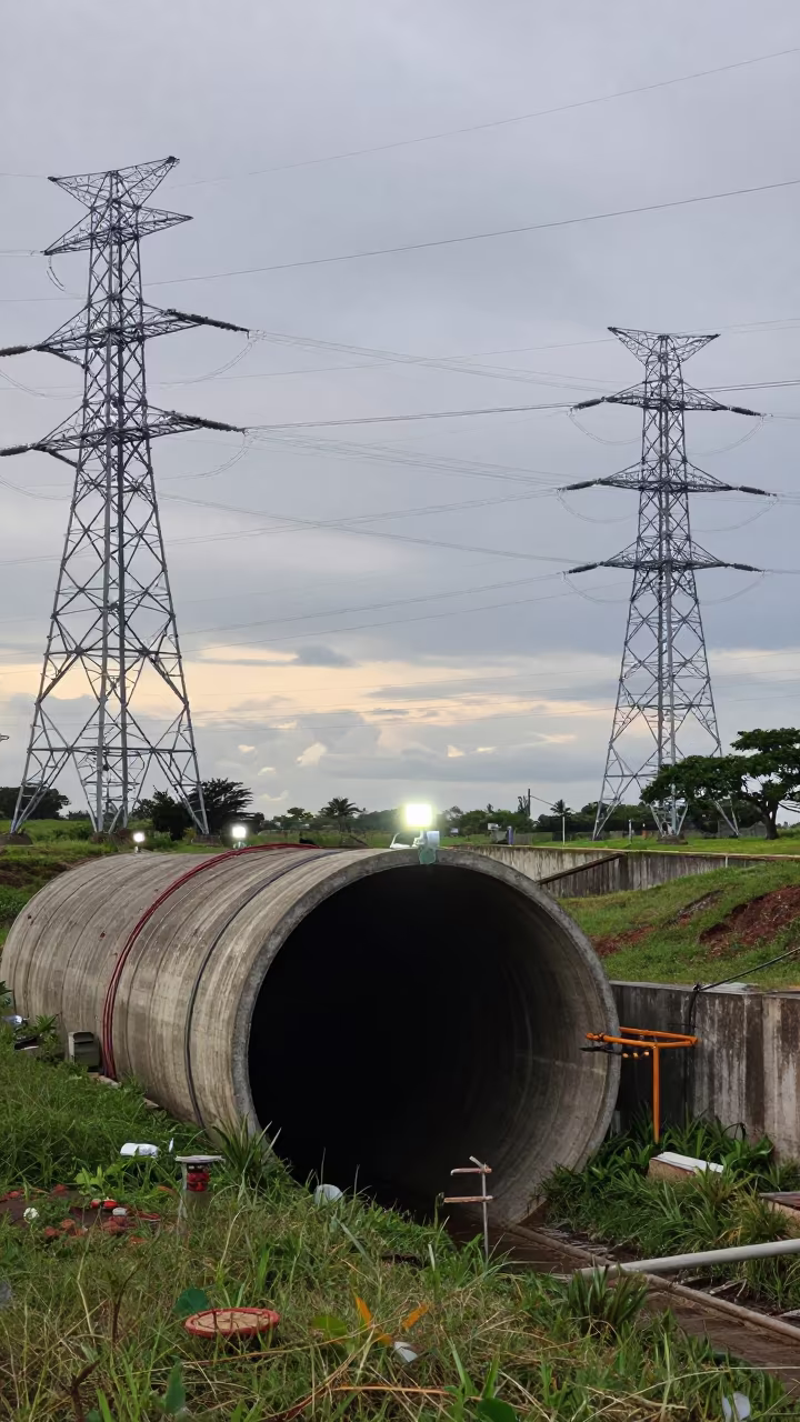 Sewage Tunnel Under Transmission Towers Pernambuco in beneath transmission towers in Pernambuco