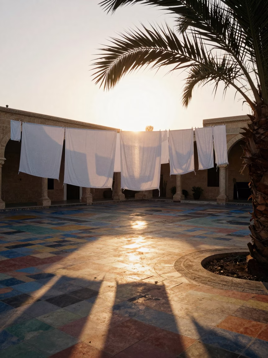 Shadows in Alexandria at Golden Hour in in Alexandria, Egypt