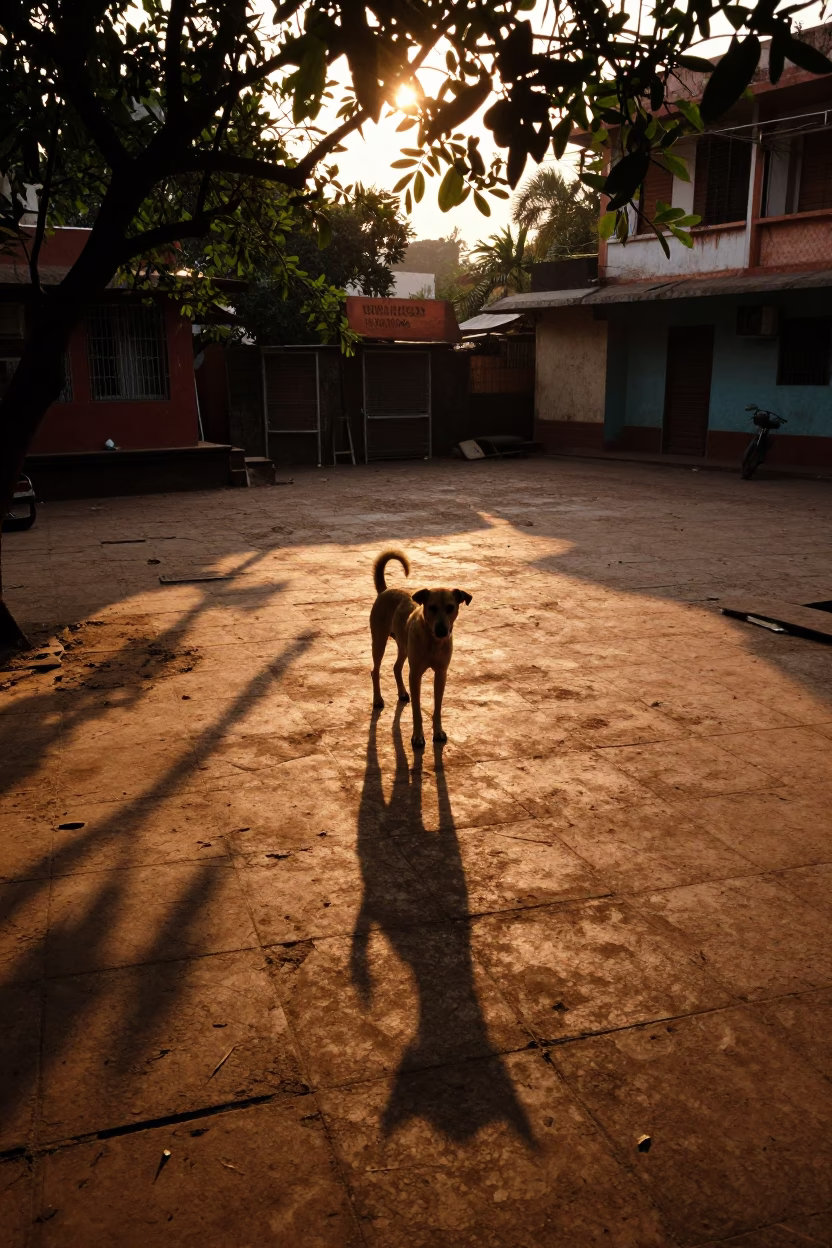 Shadows in Mumbai at Golden Hour in in Mumbai, India