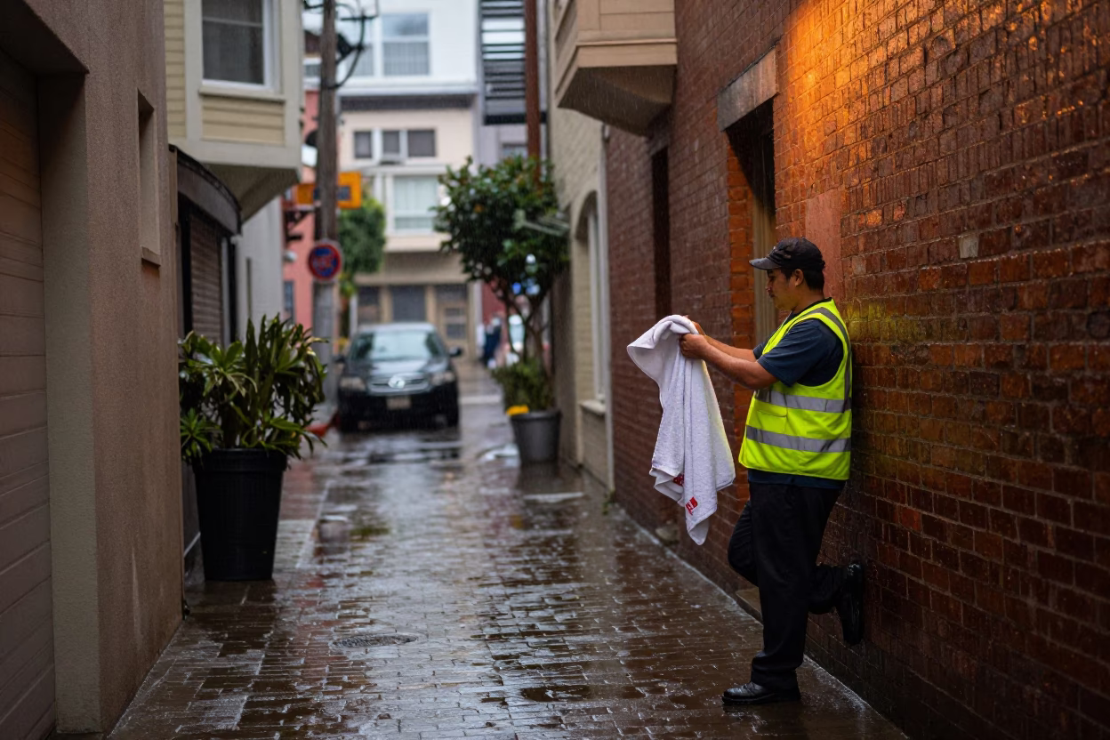Shaking Towel in San Francisco in in San Francisco, California, United States