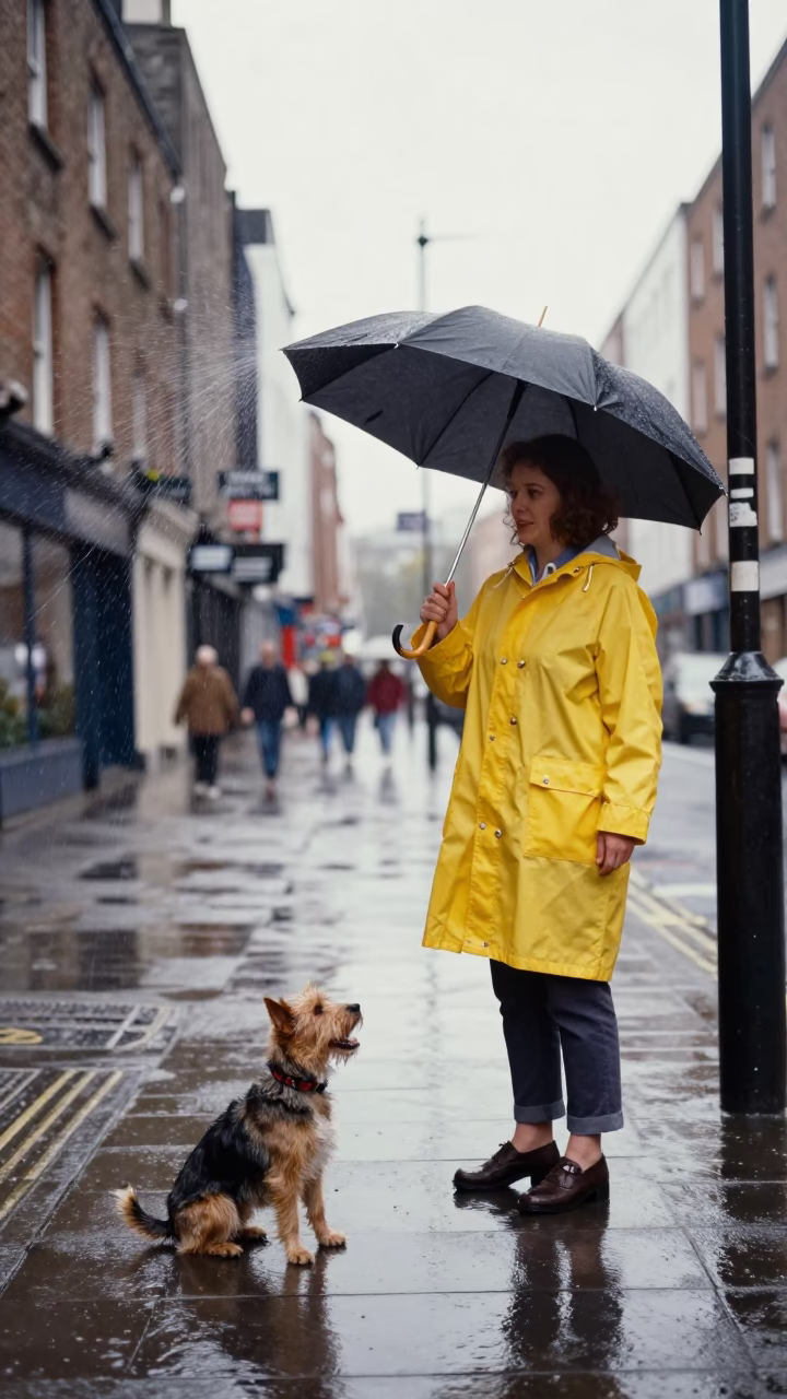 Shaking Umbrella in Dublin in in Dublin, Ireland