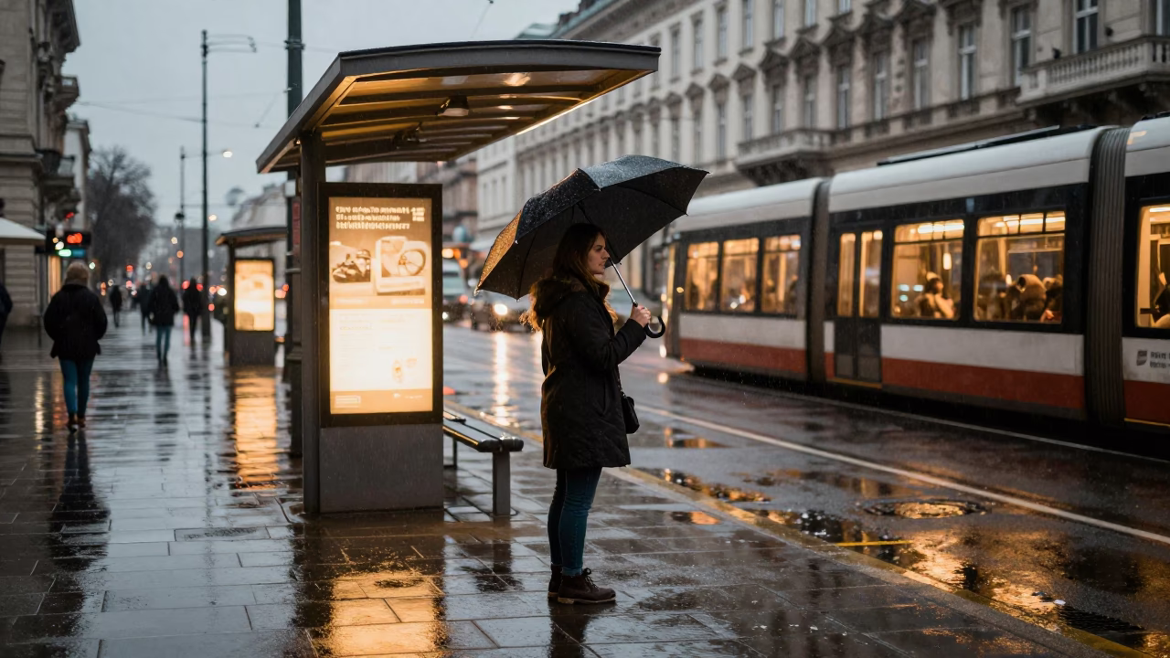 Shaking Umbrella in Vienna in in Vienna, Austria