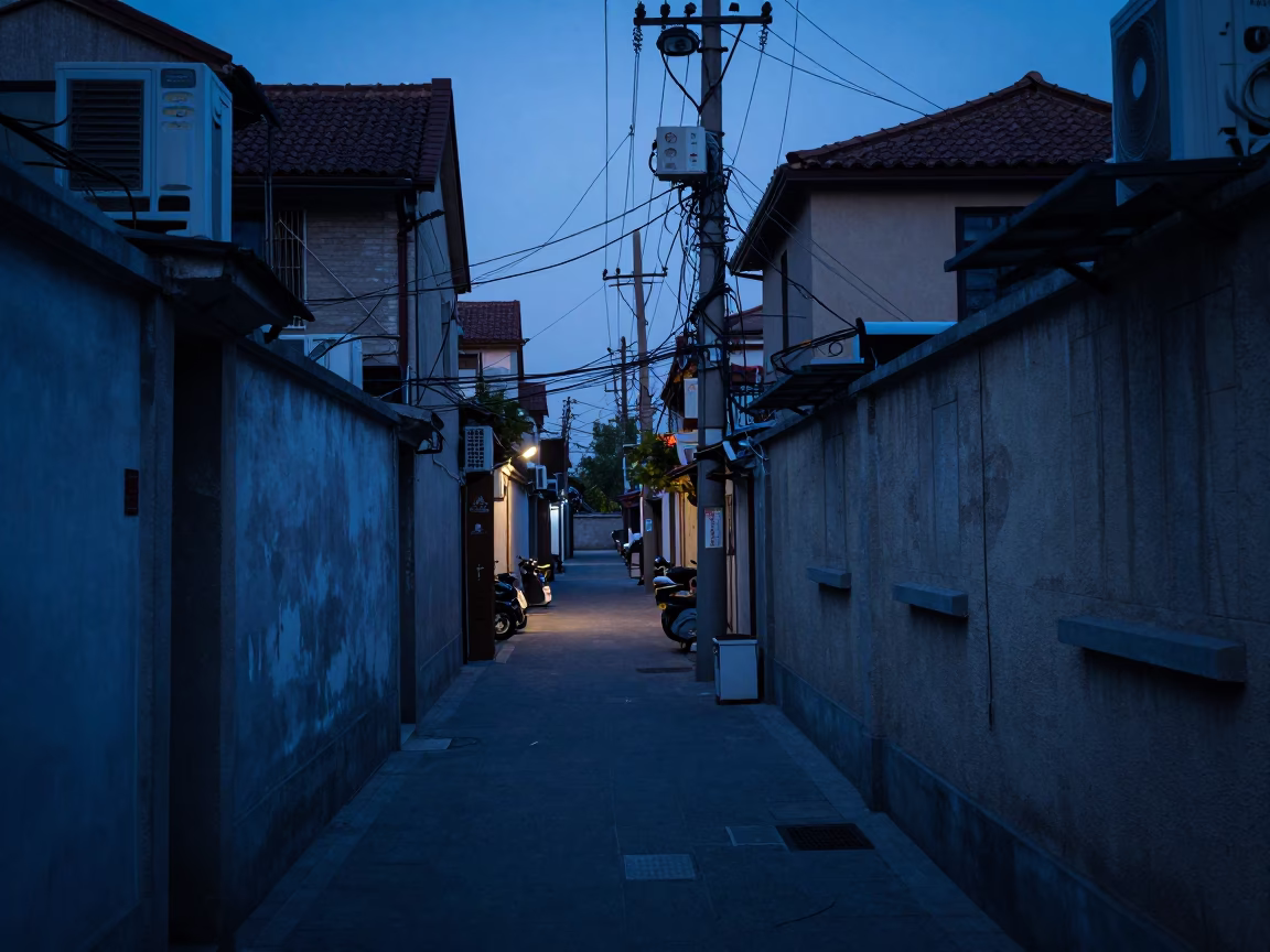Shanghai Alleyway Before Dawn with Dumplings and Butter Knife in in Shanghai, China